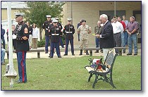 Summerfield Principal DArcy Stevens addresses students during dedication ceremony.