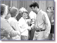 Bobby Jindal shakes the hands of supporters at the Claiborne Parish Fair Barn Complex Tuesday, August 6, when he visited Haynesville on the campaign trail.