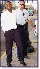 Fontonio Carter, shown here handcuffed, was extradicted to Claiborne Parish after his arrest in Shreveport. Officer Ken Wood, pictured above, and Captian Donald Malray of the Homer Police Department picked him up in Shreveport Wednesday, March 26.